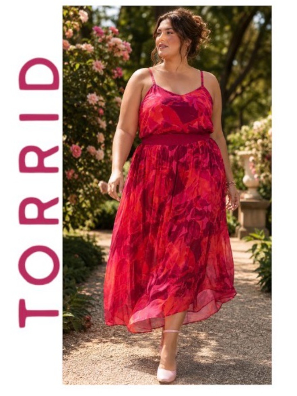 2X Torrid Chiffon Sangria Maxi Skirt with Matching Sophie Camisole Top